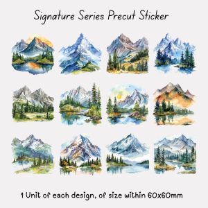 Signature Precut Stickers - Alpine Mountain Watercolor