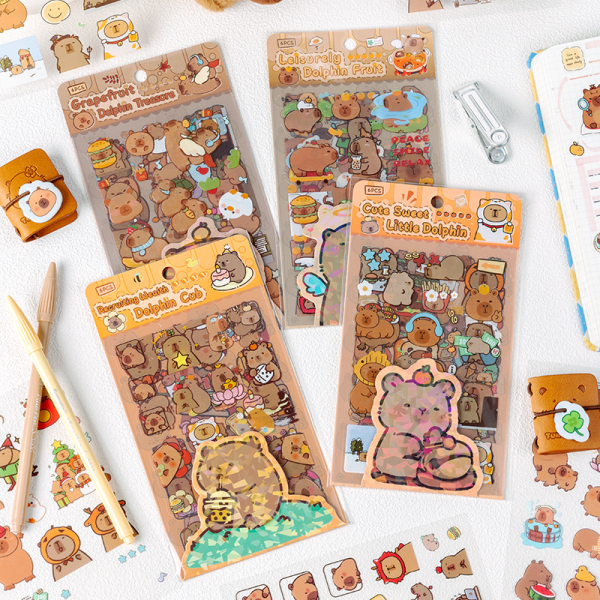 Kawaii Capy Holographic Sticker Pack