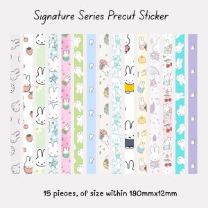 Signature Precut Stickers – Kawaii Rabbit Decorative Border