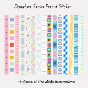 Signature Precut Stickers – Cute Retro Decorative Borders