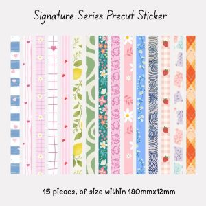 Signature Precut Stickers – Kawaii Pastel Decorative Borders