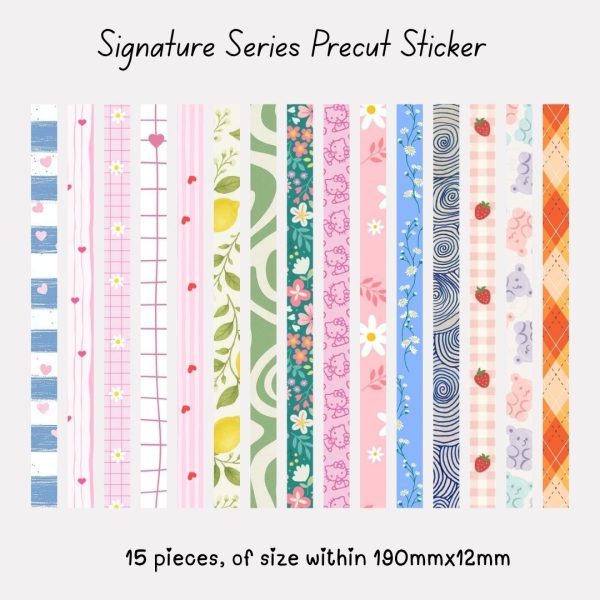 Signature Precut Stickers – Kawaii Pastel Decorative Borders