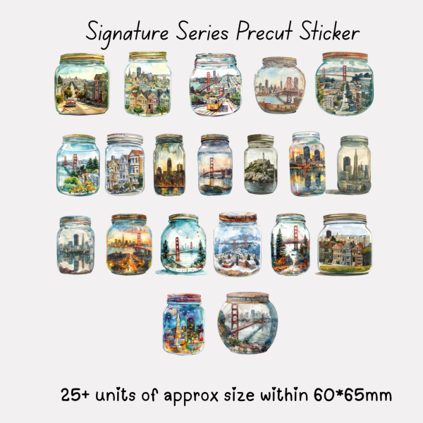 Signature Precut Stickers - Cityscape in a Jar