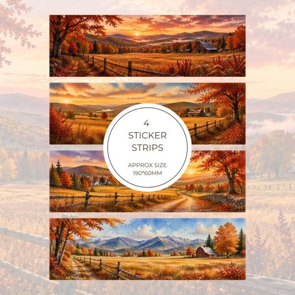 Signature Sticker Strip – Fall Harvest Landscape