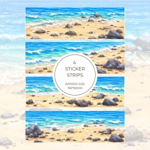 Signature Sticker Strip – Coastal Beach Ocean Landscape