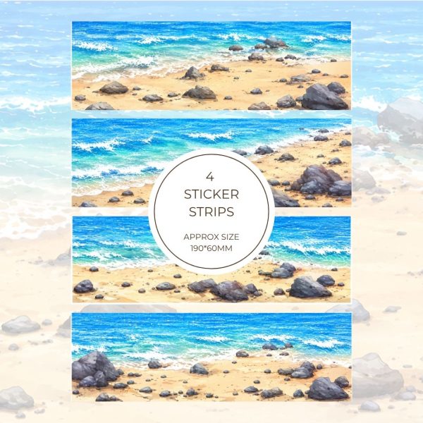 Signature Sticker Strip – Coastal Beach Ocean Landscape