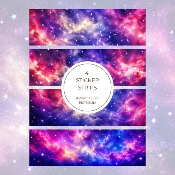 Signature Sticker Strip – Nebula Space Aesthetic