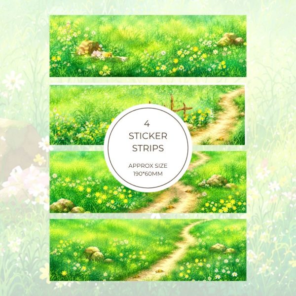 Signature Sticker Strip – Spring Garden Landscape