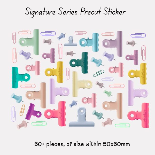 Signature Precut Stickers – Pastel Stationery Clip