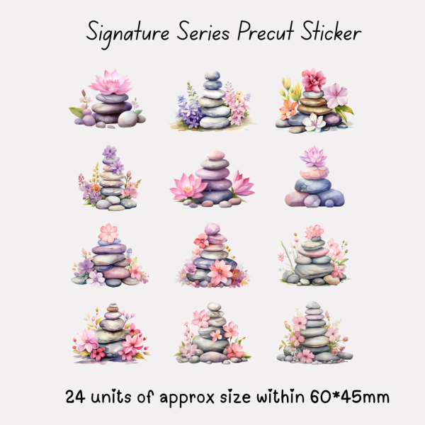 Signature Precut Stickers - Floral Stone Balance