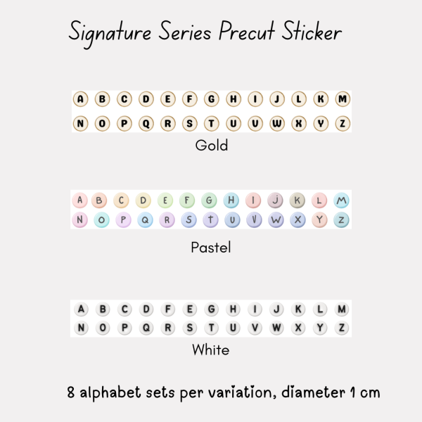 Signature Precut Stickers – Alphabet Index Stickers