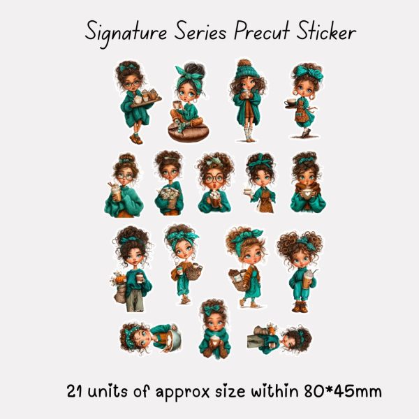 Signature Precut Stickers - Autumn Cafe Girl