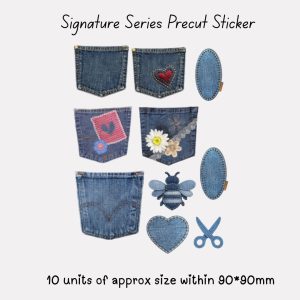 Signature Precut Stickers – Denim Patchwork & Pocket