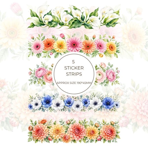 Signature Sticker Strip – Botanical Flower Garland