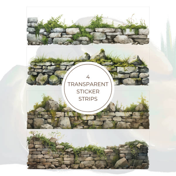 Signature Transparent Sticker Strip - Moss Stone Wall