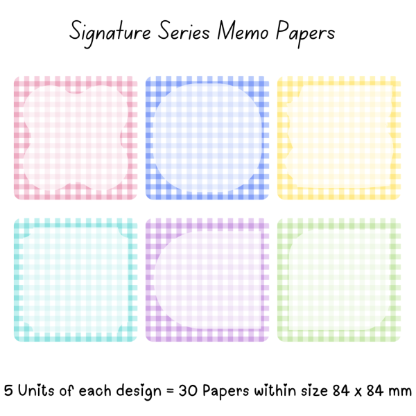 Signature Memo Papers – Pastel Gingham