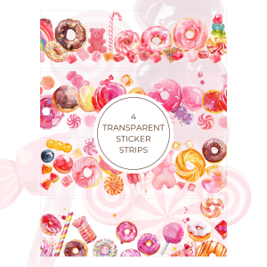 Signature Transparent Sticker Strip - Pink Candy