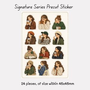 Signature Precut Stickers – Cozy Coffee Puffy Girls