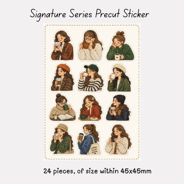 Signature Precut Stickers – Cozy Coffee Puffy Girls