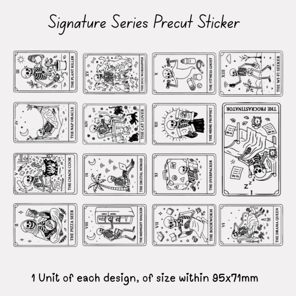 Signature Precut Stickers – Humorous Tarot Card
