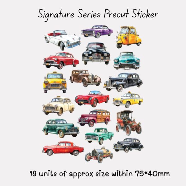 Signature Precut Stickers - Vintage Cars