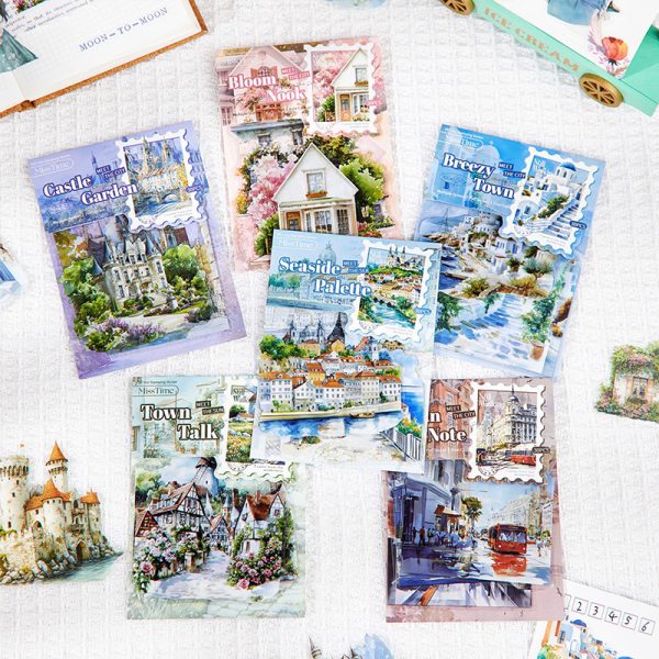 Vintage European Town PET Sticker