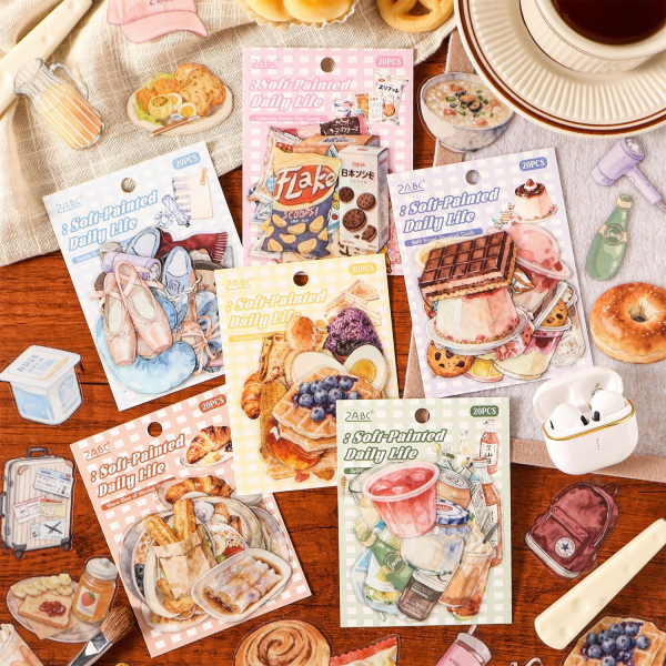 Soft-Painted Daily Life PET Sticker Series