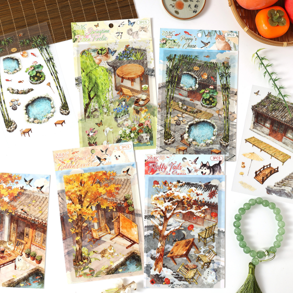 Four Seasons Courtyard Landscape Stickers