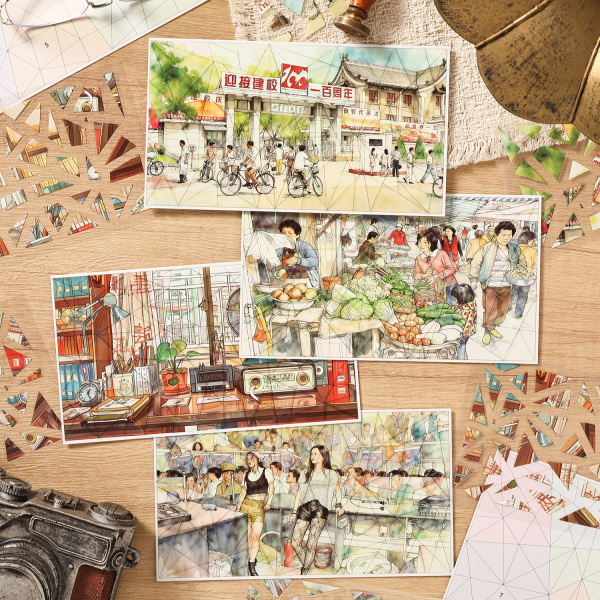 Vintage Memory Puzzle PET Stickers