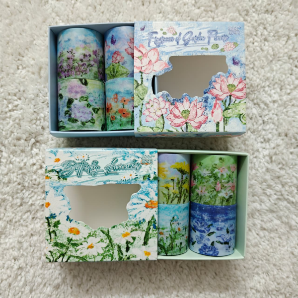 Watercolor Floral Garden Washi Tape Box
