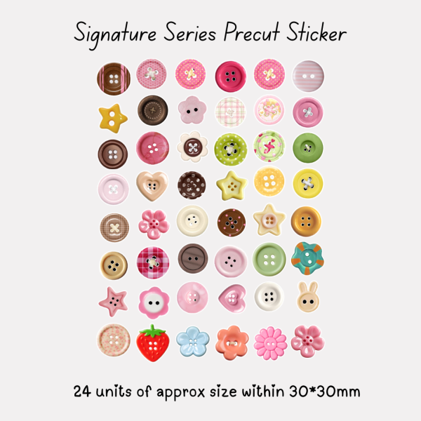 Signature Precut Stickers – Cute Buttons Collection