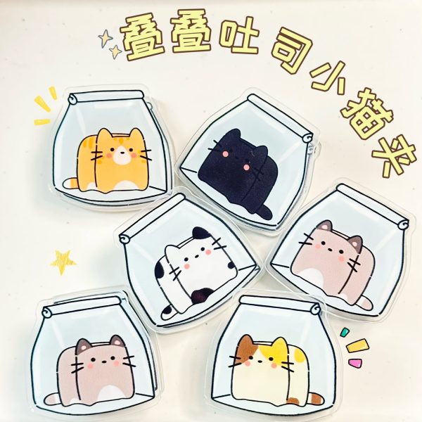 Cute Cat in Bag Acrylic Clip