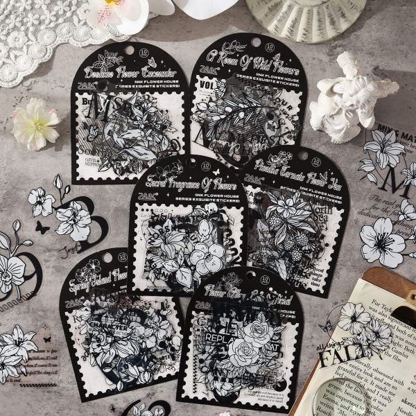 Ink Flower House Series Exquisite Sticker