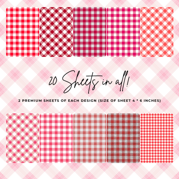 Signature Material Paper – Red Gingham Pattern