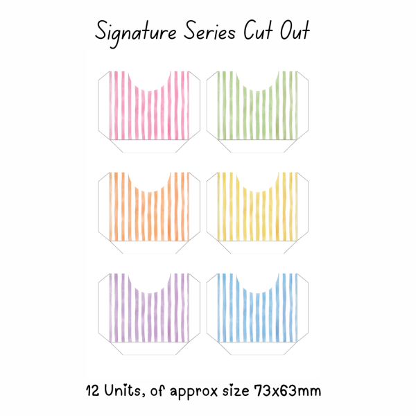 Signature Cutout – Watercolor Striped Mini Pockets