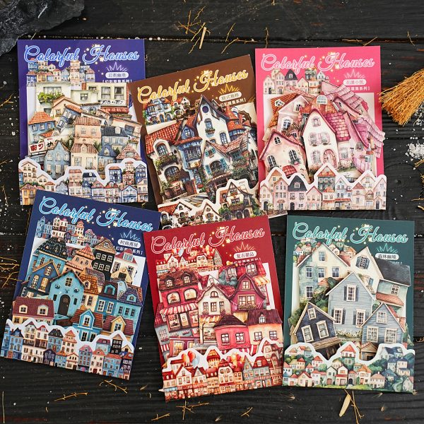 Colorful Houses Hard Card Stickers