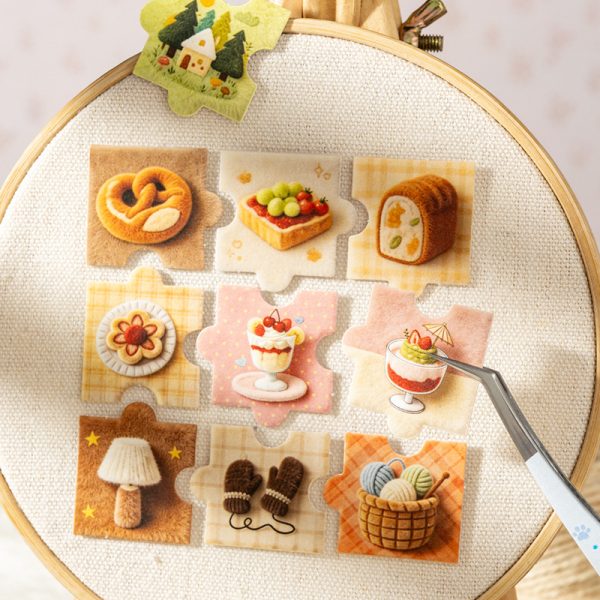 Embroidery Puzzle Pieces Stickers