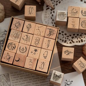 The Moon and Sixpence Series Wooden Rubber Stamp Set