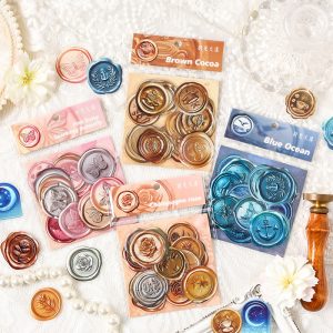 Vintage PET Wax Seal Stamp Stickers