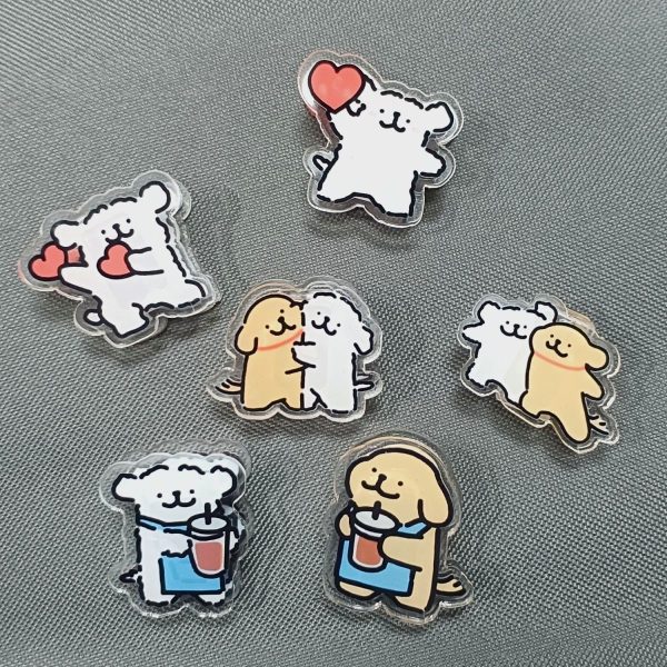 Line Drawing Puppy Acrylic Clip