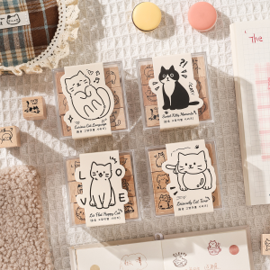 Cute Cat Wooden Stamp