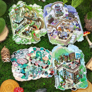 Miniature Scene Collection PET Sticker | 3D Room & Cozy Scene Stickers