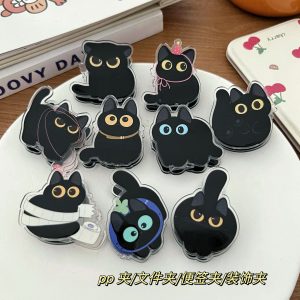 Cute Black Cat Acrylic Clip