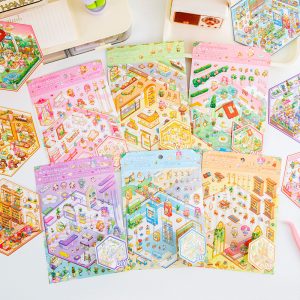 Mini World Landscape 3D Stickers – DIY Miniature Room & Scenery Stickers
