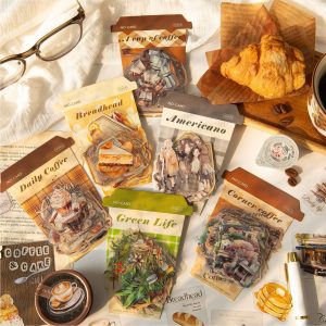 Vintage Coffee & Cafe Watercolor Sticker Pack