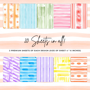 Signature Material Paper - Watercolor Stripes 1
